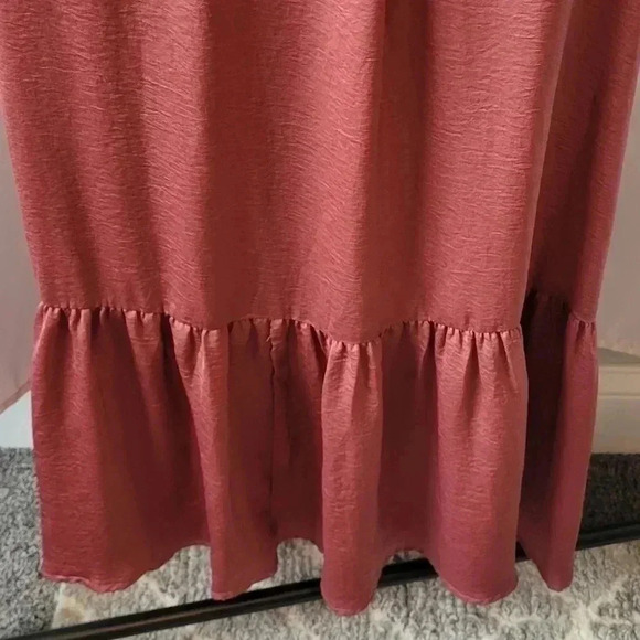 BaeVely high-low tie front dress, size medium, color Baked Rose - Picture 6 of 12